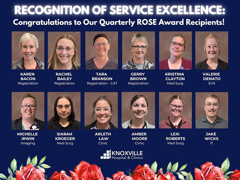 Knoxville Hospital & Clinics Recognizes Quarterly ROSE Award Recipients